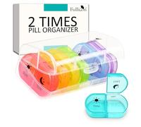 Fullicon Large Pill Boxes 7 Day 2 Times a Day, Easy to Use Tablet Organiser, Secure Weekly Pill Dispenser, Durable Daily Pill Pot Case, Portable AM PM Travel Pill Holder Container (Clear Rainbow)