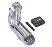 Fullicon Multiple Pill Cutter, Adjustable Pill Cutter for Small Pills with Accurate Pill Alignment, Stainless Steel Cutting Blade & Blade Guard, Pill Splitter with Free Brush & Pill Box (Grey)