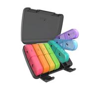 Fullicon Pill Box 7 Day 2 Times a Day - AM PM Weekly Pill Organiser, Travel Medication Organizer, Large Tablet Dispenser, Dosette Box for Pills & Vitamins (Black Rainbow)
