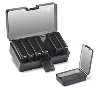 Fullicon Pill Boxes 7 Day 1 Times a Day, Travel Pill Organiser 7 Day, Dossett Pill Box 7 Day, Daily Pill Box Organiser with Labels (Black)