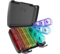 Fullicon Weekly Pill Organiser 7 Day 3 Times a Day, Travel, Rainbow