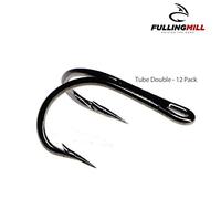 Fulling Mill TUBE FLY DOUBLE - SALMON FLY FISHING - 12 PER PACK - BLACK NICKEL (6 Double)