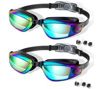 Fulllove Kids Swimming Goggles, 2 Pack Kids Goggles Silicone Nose Bridge Anti Fog UV Protection Clear Vision Waterproof Age 3-10 for Children Boys Girls