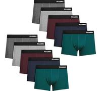 Fullluwaa Men's Boxer Shorts, Men's Boxer Pack of 10, Cotton, Comfortable and Fitted, Multicolor Set of 10 Boxers, L