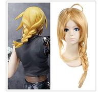 Fullmetal Alchemist Cosplay Edward Elric Medium Golden Long Straight Braid Styled Synthetic Wigs Anime Costume Party Wig+Wig Cap