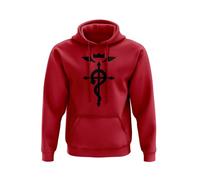 Fullmetal Alchemist Flamel Hoodie Anime Manga Japanese Japan TV Show Transmutation Alchemy Science Suit of Armor Jumper Sweatshirt Present Gift Cotton Polyester (Small, Red)
