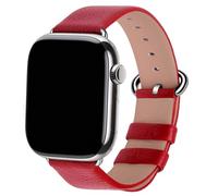 Fullmosa Compatible Apple Watch Straps 38mm 40mm 41mm Genuine Leather iWatch Replacement Bands for iWatch Series 8 7 6 SE SE2 5 4 3, Red
