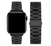 Fullmosa Compatible with Apple Watch Straps 40mm 42mm(Series10) 38mm 41mm, Stainless Steel Replacement iWatch Strap for Women Men for SE/SE2/Series 10 9 8 7 6 5 4 3 2 1, Black