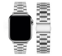 Fullmosa Compatible with Apple Watch Straps 40mm 42mm(Series10) 38mm 41mm, Stainless Steel Replacement iWatch Strap for Women Men for SE/SE2/Series 10 9 8 7 6 5 4 3 2 1, Silver