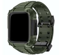 Fullmosa Compatible with Apple Watch Straps 45mm with Bumper Case for Men Women, TPU Rugged iWatch Strap for Apple Watch Series 9/8/7, 44mm/45mm Army Green and Black