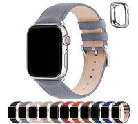 Fullmosa Leather Apple Watch Strap Compatible with 42mm 38mm 44mm 40mm,Genuine Leather Replacement Strap Compatible with Apple Watch Series 7 SE 6 5 4 3 2 1