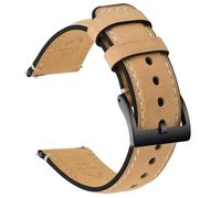 Fullmosa Leather Watch Strap 18mm Quick Release Leather Watch Band，Replacement Straps for Men/Women，Light Brown+smokey Hardware