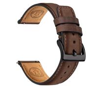 Fullmosa Leather Watch Strap 20mm Quick Release Leather Watch Band，Replacement Straps for Men/Women，Dark coffee+Black Buckle