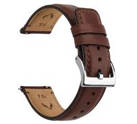 Fullmosa Leather Watch Strap 22mm Quick Release Leather Watch Band，Replacement Straps for Men/Women，Dark Brown+Silver hardware