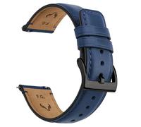Fullmosa Leather Watch Strap 22mm Quick Release Leather Watch Band，Replacement Straps for Men/Women，Dark Blue+smoky Grey Hardware