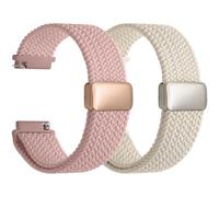 Fullmosa Magnetic Braided Watch Strap, 20mm Quick Release Replacement Band Stretchy Nylon Solo Loop Compatible with Samsung Galaxy Watch 7/6/5/4 40mm 44mm/Garmin Vivoactive 6/5/3/Venu Sq for Men Women