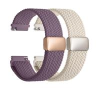 Fullmosa Magnetic Braided Watch Strap, 20mm Quick Release Replacement Band Stretchy Nylon Solo Loop Compatible with Samsung Galaxy Watch 7/6/5/4 40mm 44mm for Men Women
