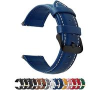 Fullmosa Watch Strap 22mm Leather Compatible with Samsung Gear S3 Classic, Frontier, Galaxy Watch 46mm, Watch 3 45mm, Gear 2 R380, Gear 2 Neo R381, Live R382, Dark Blue, Black Buckle