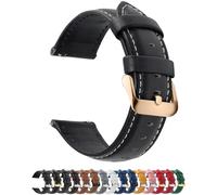 Fullmosa Watch Strap, Genuine Leather Watch Straps with Stainless Metal Clasp, Quick Release Replacement Bands for Women Men, 12mm 14mm 16mm 18mm 19mm 20mm 22mm 24mm