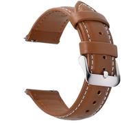 Fullmosa Watch Strap, Genuine Leather Watch Straps with Stainless Metal Clasp, Quick Release Replacement Bands, 14mm 16mm 18mm 19mm 20mm 22mm 24mm, Brown