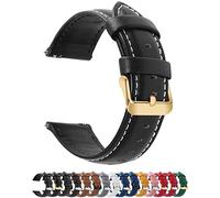 Fullmosa Watch Strap, Genuine Leather Watch Straps with Stainless Metal Clasp, Quick Release Replacement Bands for Women Men, 12mm 14mm 16mm 18mm 19mm 20mm 22mm 24mm