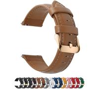 Fullmosa Watch Strap, Genuine Leather Watch Straps with Stainless Metal Clasp, Quick Release Replacement Bands for Women Men, 12mm 14mm 16mm 18mm 19mm 20mm 22mm 24mm