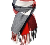Fullogo Women's Winter Scarf, Soft Cashmere Feel Plaid Shawl with Tassel | Soft Cashmere-Like Fabric, Classic Plaid Pattern, Tassel Detail, Large Size, Ideal For Daily Wear & As A Thoughtful Gift