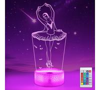 FULLOSUN 3D Ballerina Illusion Lamp - Kids Night Light with Remote Control, 16 Colors Changing - Ballet Dancing Gift for Mom, Birthday, Wedding, Grandmother, Valentine's Day