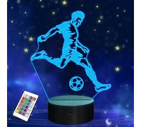 FULLOSUN Football Night Light, 3D Optical Illusion Lamp for Football Fan, Idea Birthday Xmas Gifts for Sport Fan Boys Girls with Remote Control 16 Color Change + Dim Function + 4 Flash Mode