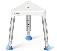 FULLOT Space-Saving Triangular Shower Chair for Elderly and Disabled, Adjustable 400 lbs Shower Stool Seat with Stable-Bracing for 400 lbs, Non-Slip Tub Seat, Tool-Free Assembly