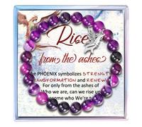 Fullrainbow Phoenix Bracelet for Women Rise from the Ashes Bracelet Phoenix Spirit Animal Jewelry Gifts for Women, Middle, Stainless Steel, Agate