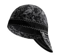 Fullsheild Reversible Welding Cap Flame Resistant CAT 2 Protective FR Welder Hats 6 Pannel Lightweight Printed for Men Women Paisley Black 7 1/2