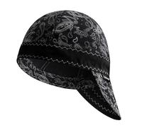 Fullsheild Reversible Welding Cap Flame Resistant CAT 2 Protective FR Welder Hats 6 Pannel Lightweight Printed for Men Women Paisley Black 7 1/4