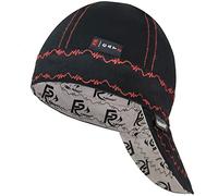 Fullsheild Reversible Welding Cap Flame Resistant CAT 2 Protective FR Welder Hats 6 Pannel Midweight Printed for Men Women, Black, 7.125