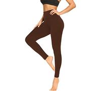 FULLSOFT 3 Pack Capri Leggings for Women - High Waisted Tummy Control Black Workout Yoga Pants for Summer, Sports, brown, S-M