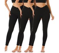 FULLSOFT 3 Pack Leggings for Women High Waisted Soft Black Yoga Pants for Workout Athletic Running Reg & Plus Size