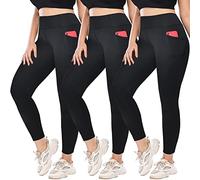 FULLSOFT 3 Pack Leggings for Women Non See Through-Workout High Waisted Tummy Control Running Yoga Pants