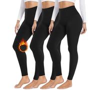FULLSOFT 3 Pack Seamless Fleece Lined Leggings Women High Waisted Workout Winter Warm Thermal Yoga Pants