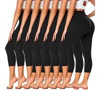 FULLSOFT 7 Pack Leggings for Women - High Waisted Tummy Control Workout Yoga Running Tights Pants