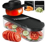 Fullstar (Essential Series) Mandoline Vegetable Slicer for Kitchen - 2 Stainless Steel Blades - Space-Saving Veg Slicer & Julienne Cutter - Dishwasher Safe, BPA-Free (Essential 2-in-1, White)