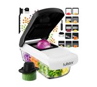 Fullstar Pro Core - Vegetable Chopper & Mandoline Slicer - 14 Blades | Veggie, Salad & Onion Dicer - Veggie Julienne Cutter, Cheese Grater - Quick & Easy Meal Prep Kitchen Gadgets (14-in-1, White)