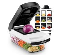 Fullstar Pro Core - Vegetable Chopper & Mandoline Slicer - 9 Blades | Veg, Salad & Onion Dicer - Veggie Julienne Cutter, Cheese Grater - Quick & Easy Meal Prep Kitchen Gadgets (9-in-1, White)