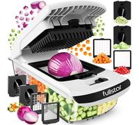 Fullstar Vegetable Chopper - Black Slicer Dicer Cutter - 4 Blades