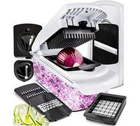 Fullstar (PRO Series) Vegetable Chopper & Mandoline Slicer - 7 Stainless Steel Blades - Veg Cutter & Dicer - Dishwasher Safe, BPA-Free (PRO 7-in-1, White)