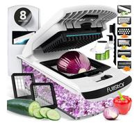 Fullstar Vegetable Chopper and Mandoline Slicer - Cheese Grater, Food Chopper with Container, Kitchen Accessories, Home Essentials (8 in 1, White)