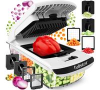 Fullstar Vegetable Chopper & Cutter - Slicer Dicer Spiralizer with Container for Food Veg Onion Cucumber Tomato Salad Potato French Fry - Kitchen