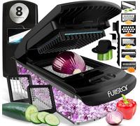 Fullstar Vegetable Chopper & Mandoline Slicer for Kitchen - Food Chopper with Container, Cheese Grater, Home Essentials & Kitchen Gadgets (All in 1, Black)