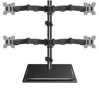 Fully Adjustable Quad Monitor Stand - Free-standing Desk Mount for 4 Sns Up to 40" - Supports 19.8lbs Each - Ideal for Home Office Gaming & Multi-Display Setup