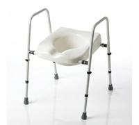 Fully Adjustable Toilet Frame with Seat - Raised Toilet Seat Riser with Arms - Freestanding Commode Toilet Chair for Elderly & Disabled - Height and Width Adjustable Toilet Aid for Sitting and Rising