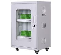 Fully Assembled 30 Bay Mobile Charging And Storage Cart For Chromebook And Laptop Computer, Up To 13-inch Screen Size, Surge Protection, With Key Lock (Color : White, Size : 30 slots)